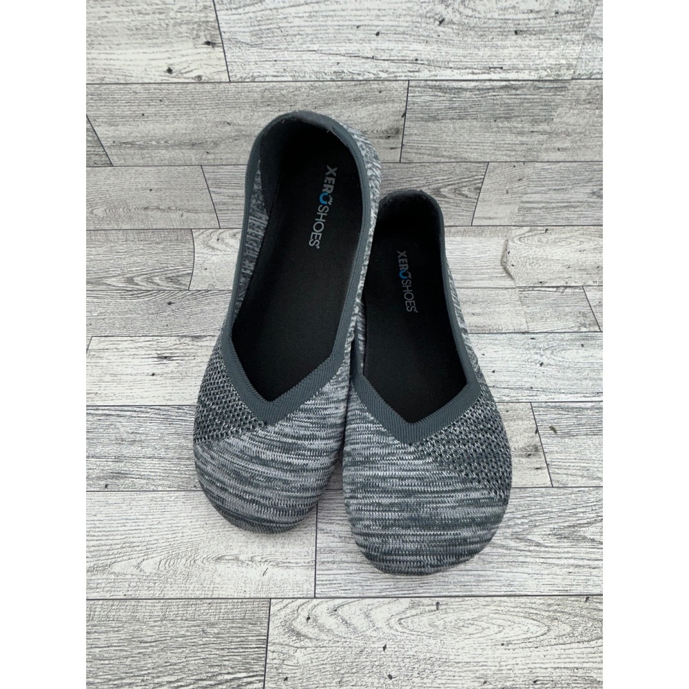 Xero Shoes‎ Phoenix Knit Women Sz 8 Grey Black Barefoot Minimalist Ballet Flats
